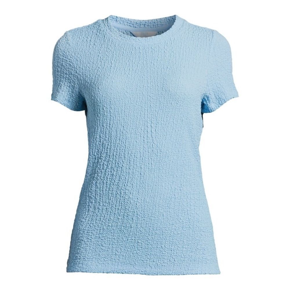 10/$50 Time And Tru Women's Blue Textured Top Stretch Blouse Size M (8-10)
